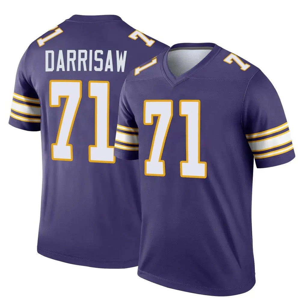 M.Vikings #71 Christian Darrisaw Player Purple Limited Classic Home Game Qdoa Stitched Jerseys