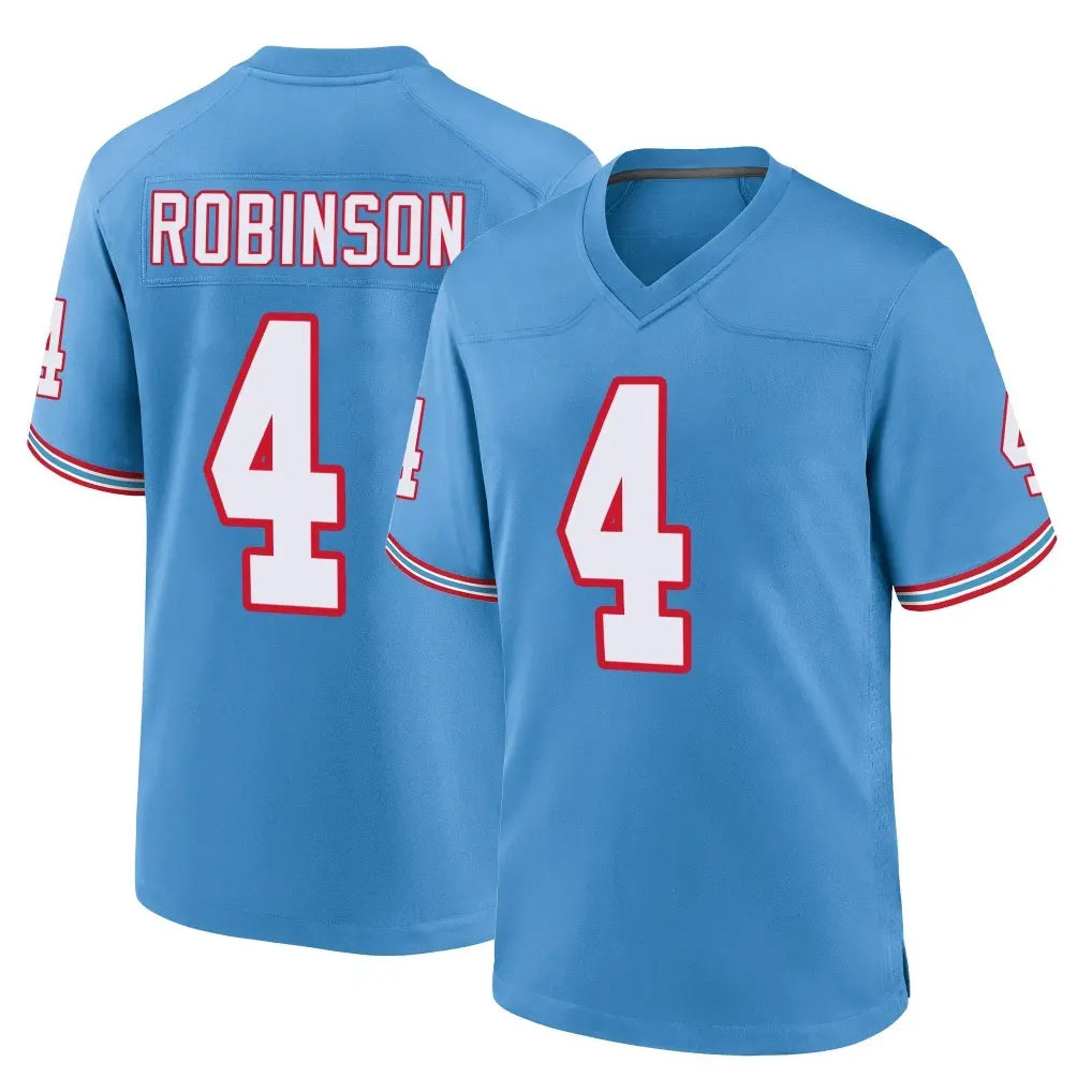 T.Titans #4 Wan'Dale Robinson Player Light Blue Oilers Throwback Home Game Qdoa Stitched Jerseys
