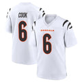 C.Bengals #6 Brian Cook Player White Home Game Qdoa Stitched Jerseys