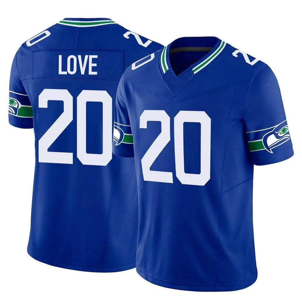 S.Seahawks #20 Julian Love Player Royal Limited Throwback Vapor F.U.S.E. Home Game Qdoa Stitched Jerseys
