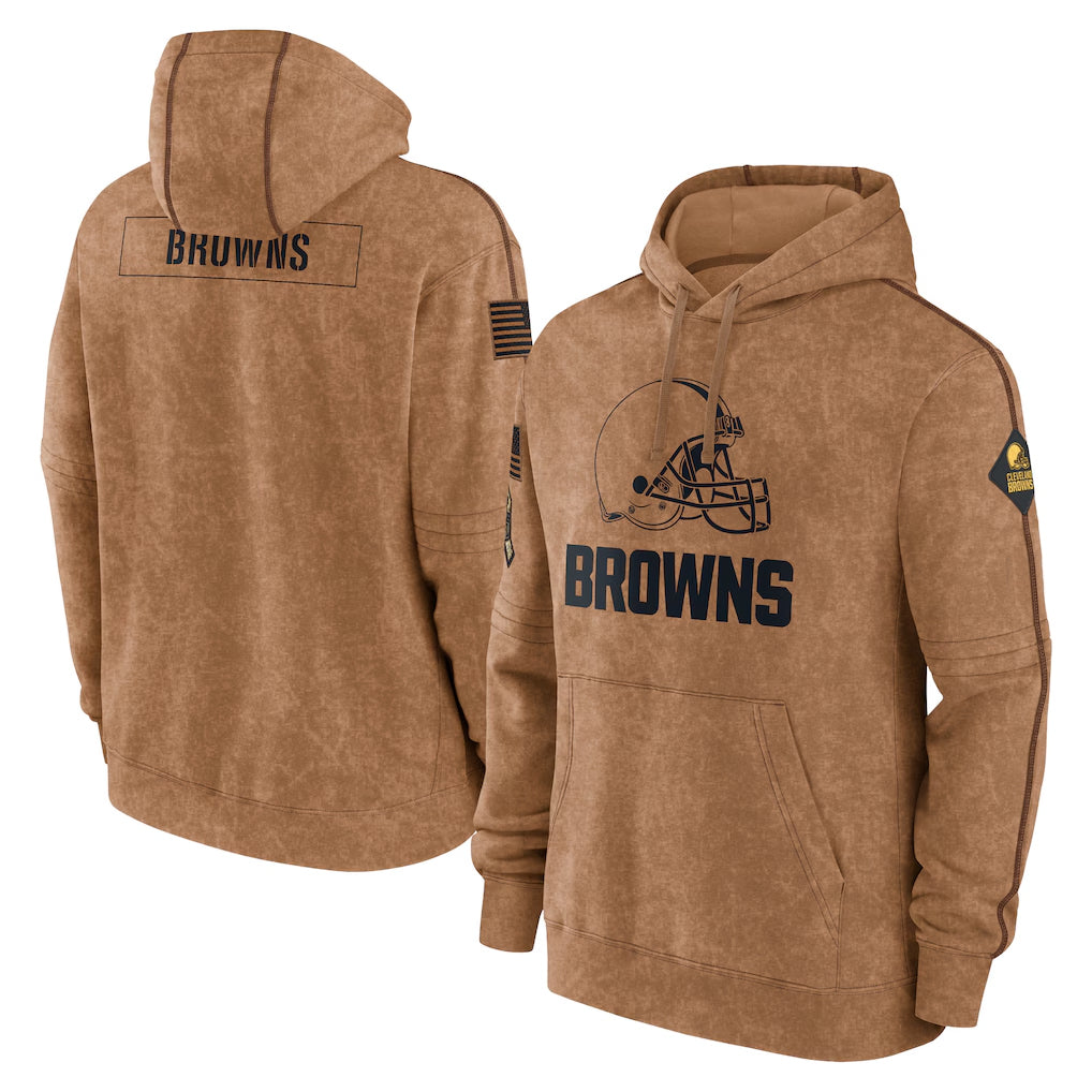C.Browns ## Browns Blank Player Brown Salute to Service Pullover Hoodie Limited Qdoa Stitched Jerseys