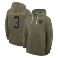 C.Panthers #3 Princely Umanmielen Player Olive Salute to Service Hoodies Game Qdoa Stitched Jerseys