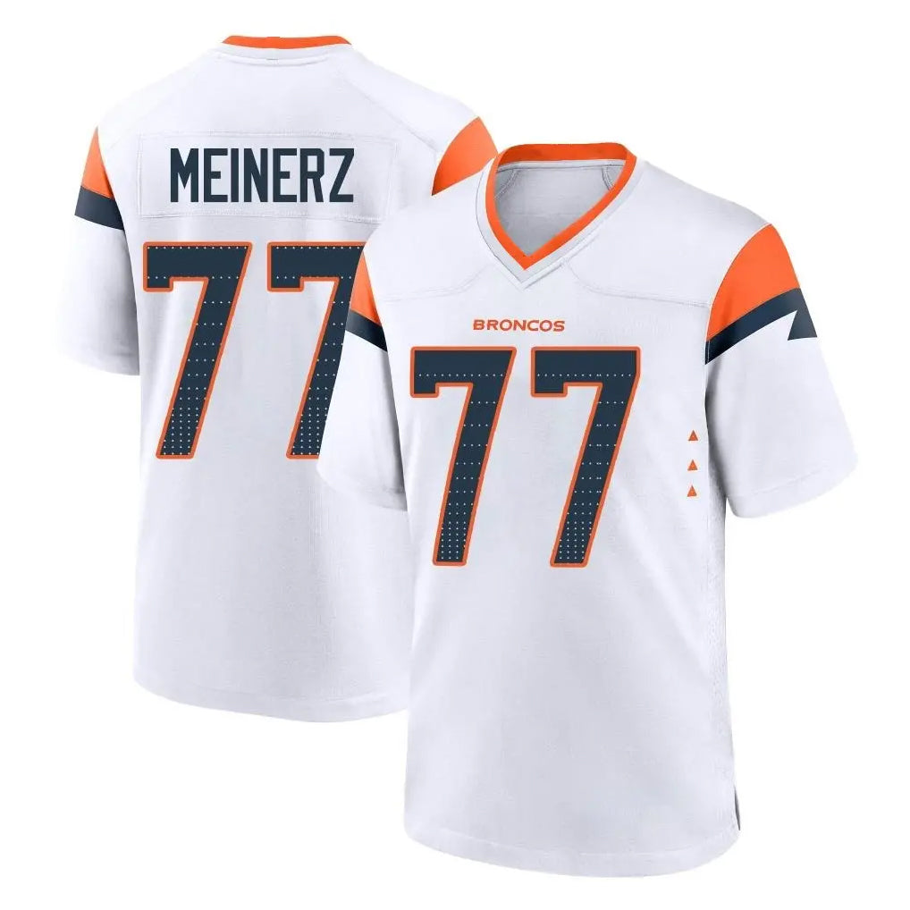 D.Broncos #77 Quinn Meinerz Player White Home Game Qdoa Stitched Jerseys