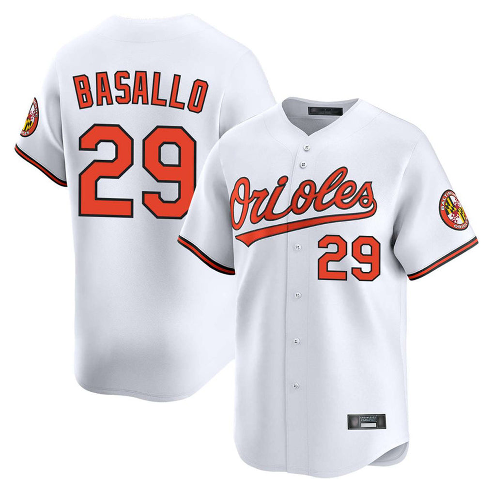 B.Orioles #29 Samuel Basallo Player White Limited Home Game Qdoa Stitched Jerseys
