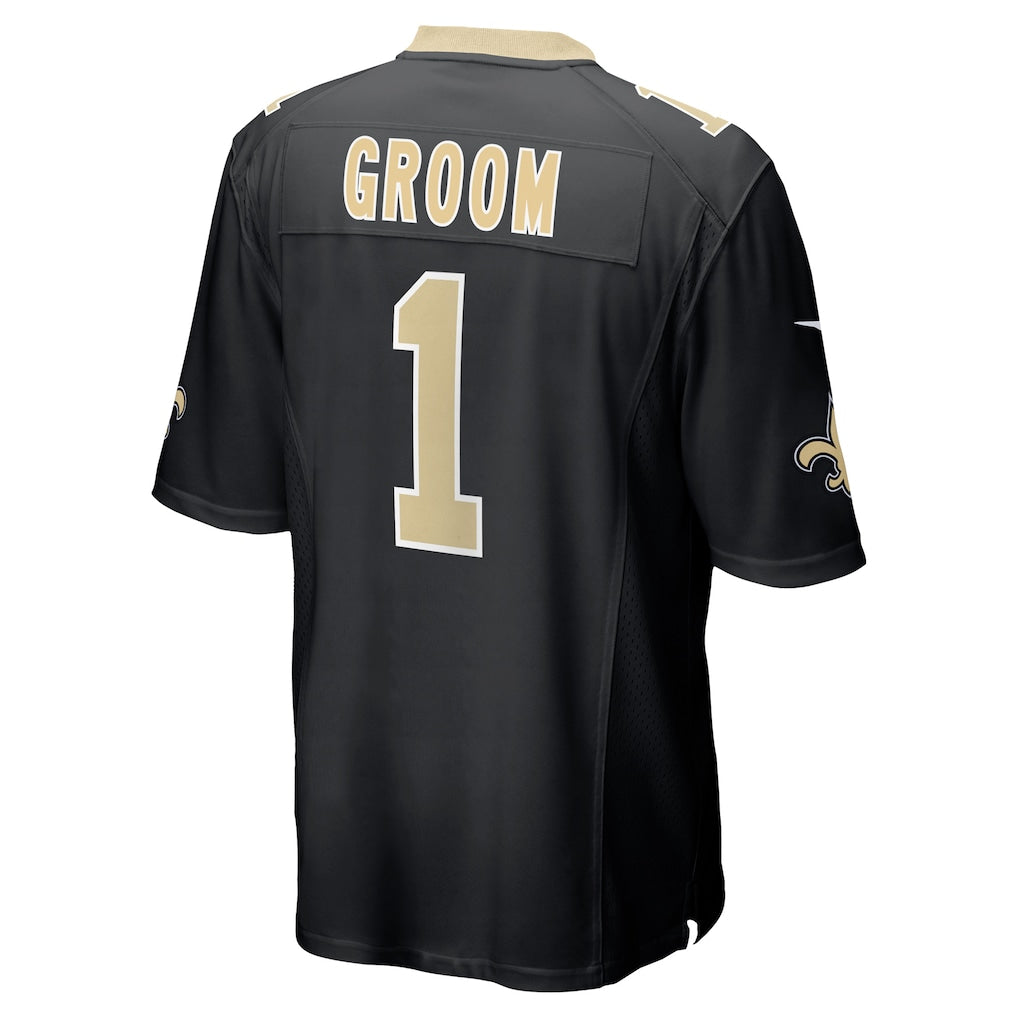 Qdoa NO.Saints #1 Groom Black Game Jersey