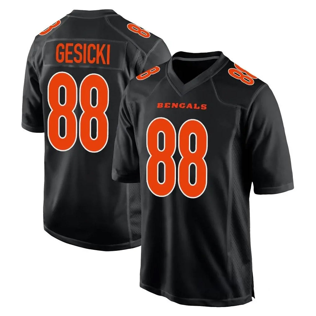 C.Bengals #88 Mike Gesicki Player Black Fashion Game Qdoa Stitched Jerseys