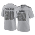 LV.Raiders #20 Isaiah Pola-Mao Player Gray Atmosphere Fashion Limited Game Qdoa Stitched Jerseys