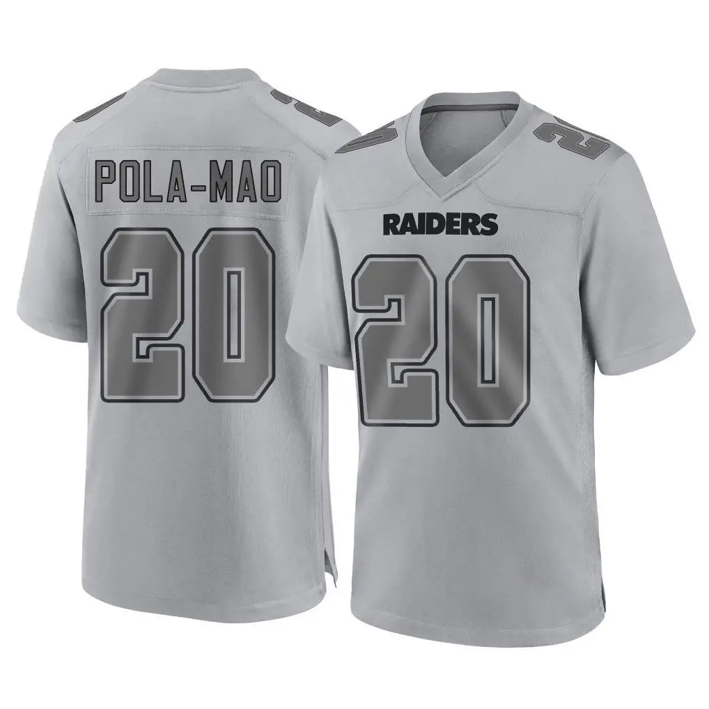 LV.Raiders #20 Isaiah Pola-Mao Player Gray Atmosphere Fashion Limited Game Qdoa Stitched Jerseys