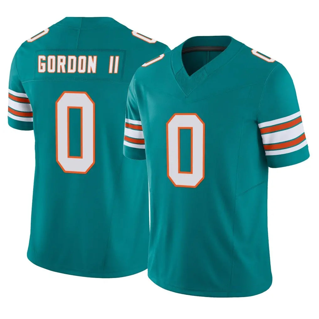 M.Dolphins #0 Ollie Gordon II Player Aqua Limited Alternate Vapor F.U.S.E. Home Game Qdoa Stitched Jerseys