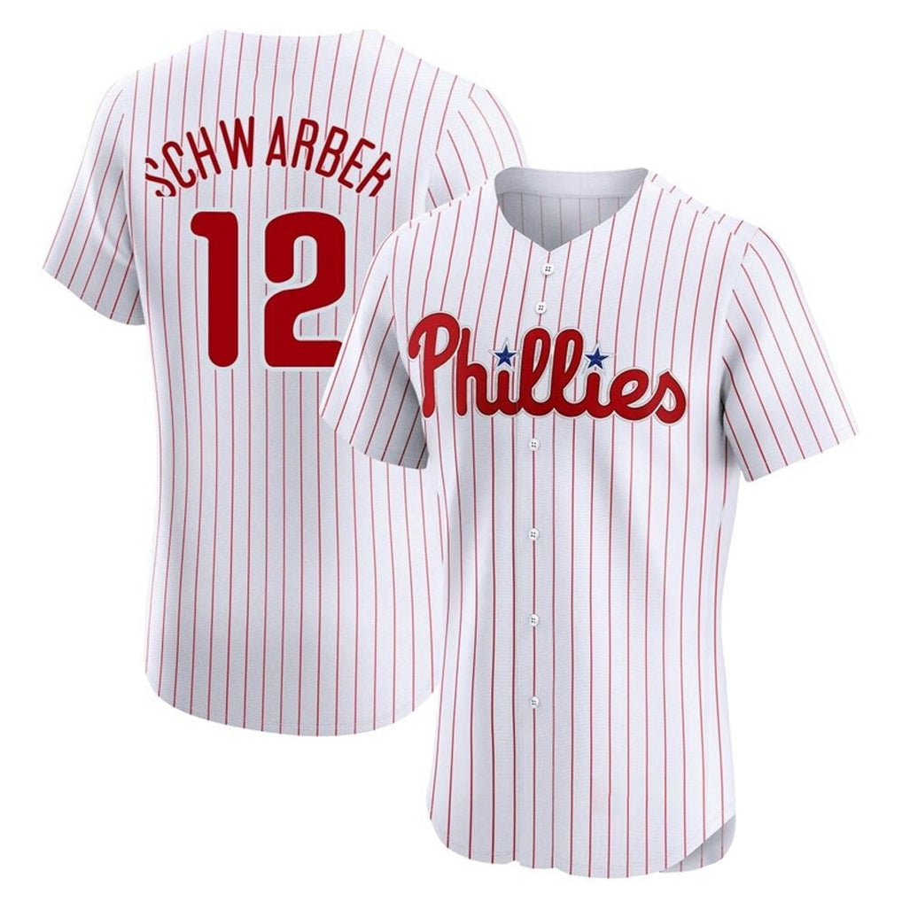 P.Phillies #12 Kyle Schwarber Player White Home Limited Elite Qdoa Stitched Jerseys