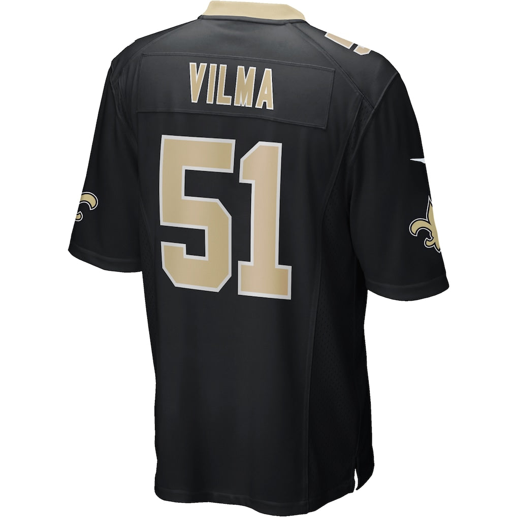 Qdoa NO.Saints #51 Jonathan Vilma Black Game Retired Player Jersey