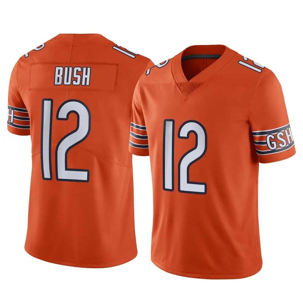 C.Bears #12 Devin Bush Player Orange Alternate Vapor Limited Home Game Qdoa Stitched Jerseys