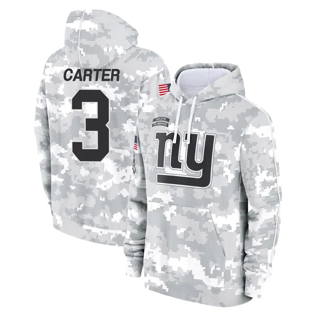 NY.Giants #3 Abdul Carter Player Arctic Camo Salute to Service Pullover Hoodies Limited Game Qdoa Stitched Jerseys