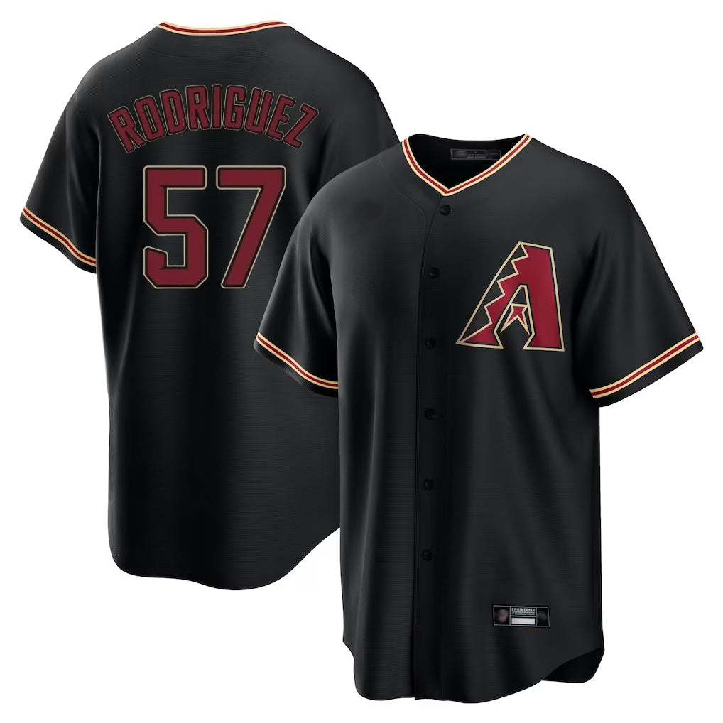 A.Diamondbacks #57 Eduardo Rodriguez Player Black Limited Home Qdoa Stitched Jerseys