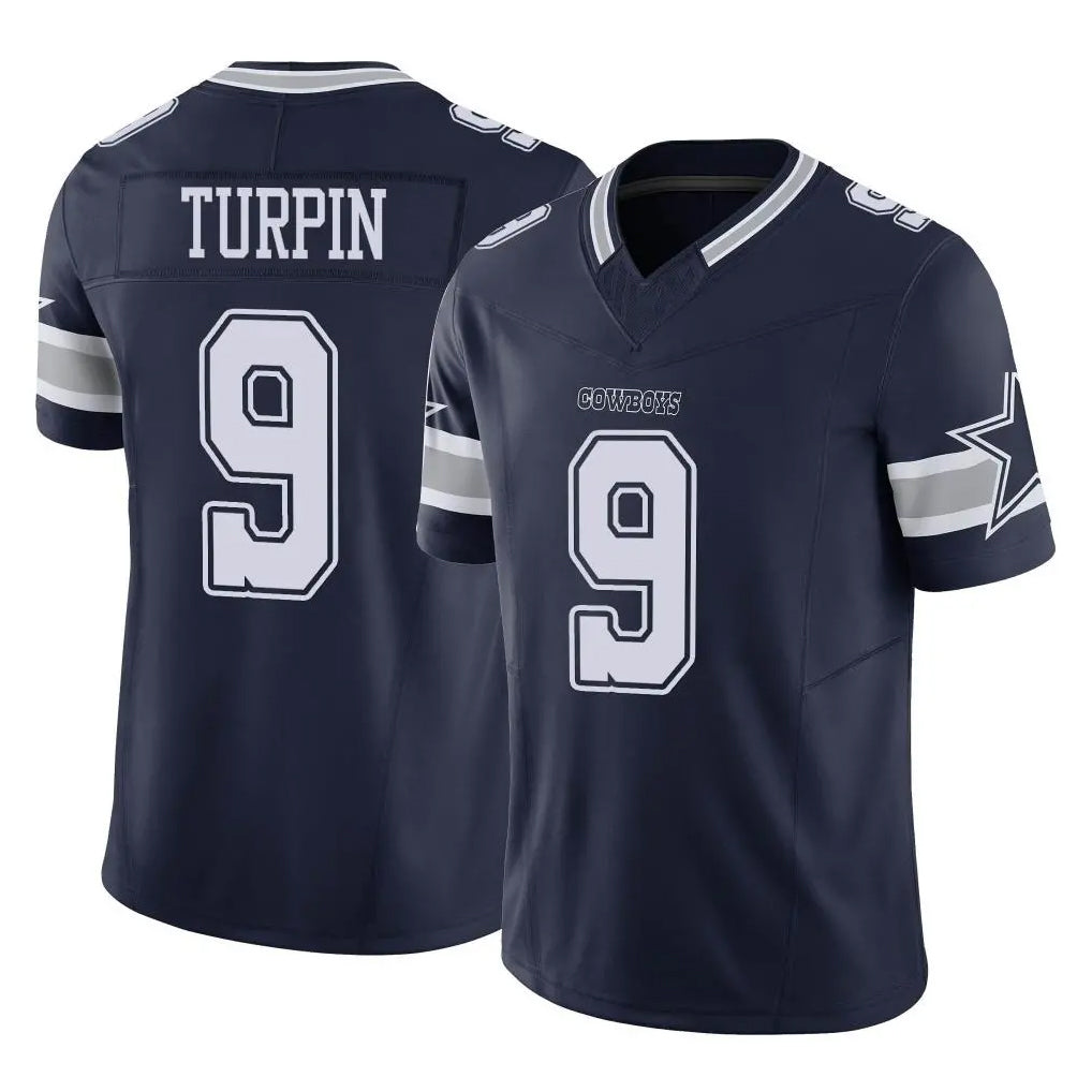 D.Cowboys #9 KaVontae Turpin Player Navy Limited Vapor F.U.S.E. Home Game Qdoa Stitched Jerseys