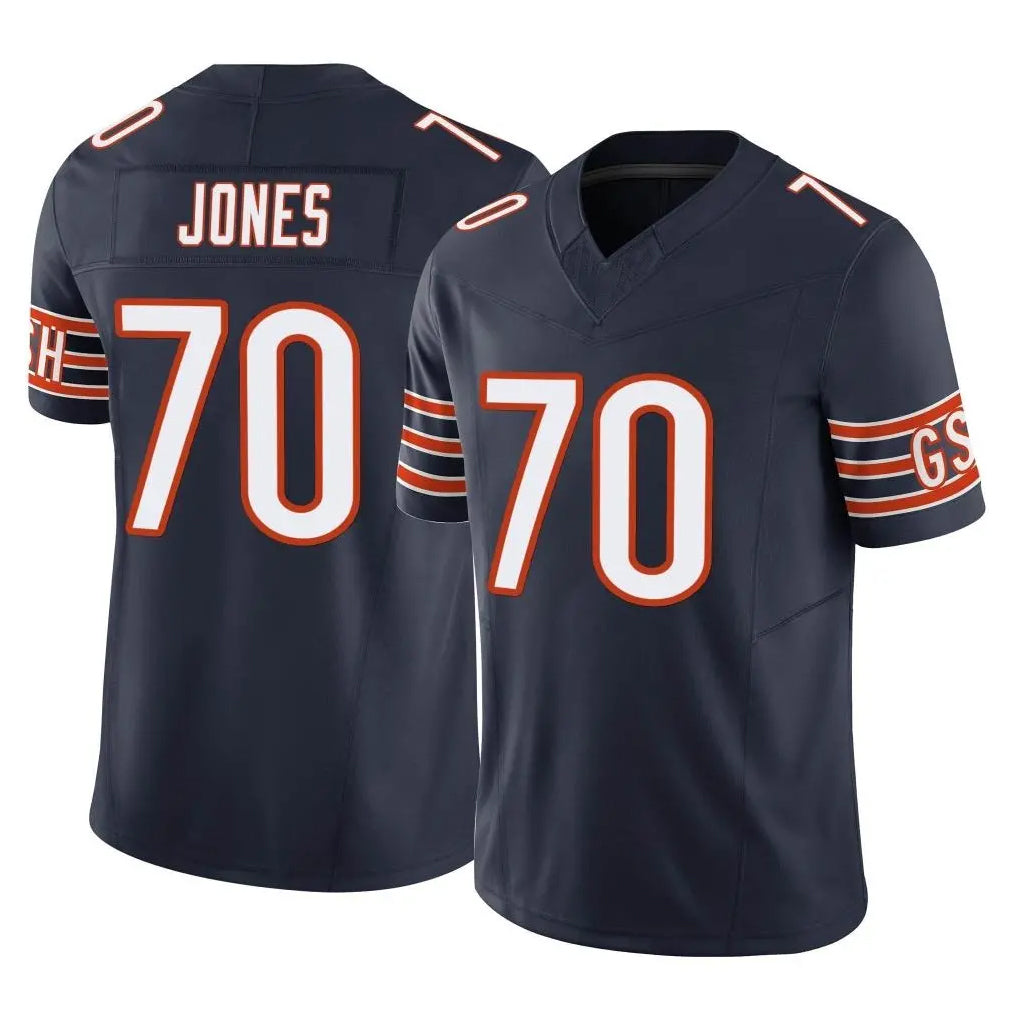 C.Bears #70 Braxton Jones Player Navy Vapor F.U.S.E. Limited Home Game Qdoa Stitched Jerseys