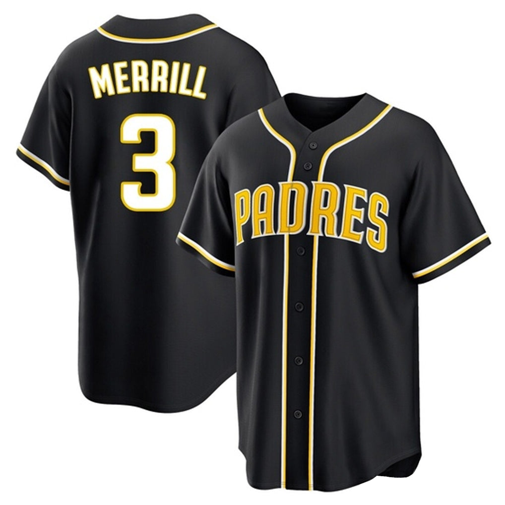 S.Diego Padres #3 Jackson Merrill Player Black 2026 Fashion Home Qdoa Stitched Jerseys