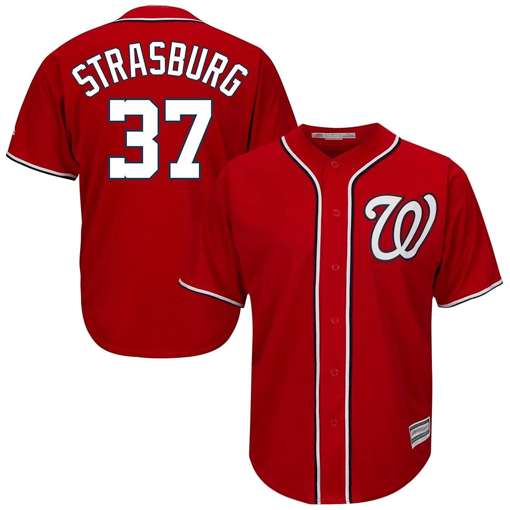 W.Nationals #37 Stephen Strasburg Player Red Cool Alternate Player Qdoa Stitched Jerseys