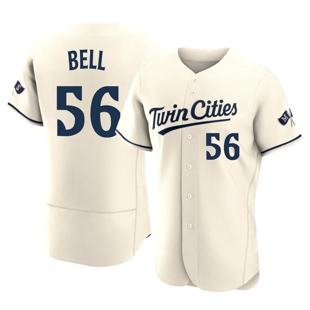 M.Twins #56 Josh Bell Player Cream Home Limited Elite Qdoa Stitched Jerseys