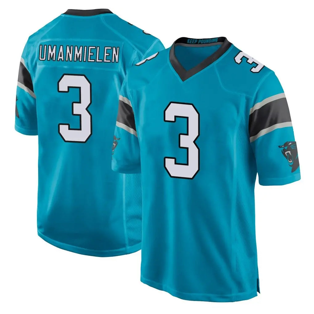 C.Panthers #3 Princely Umanmielen Player Blue Game Qdoa Stitched Jerseys