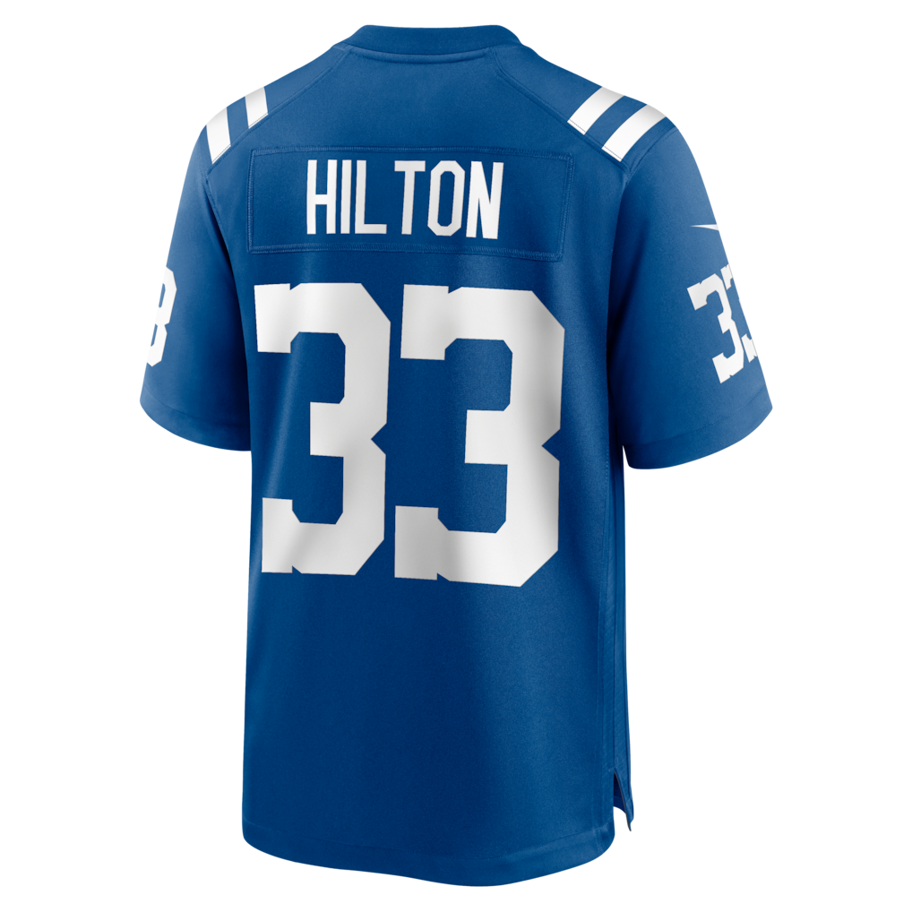 Qdoa IN.Colts #33 Mike Hilton Royal Team Game Jersey