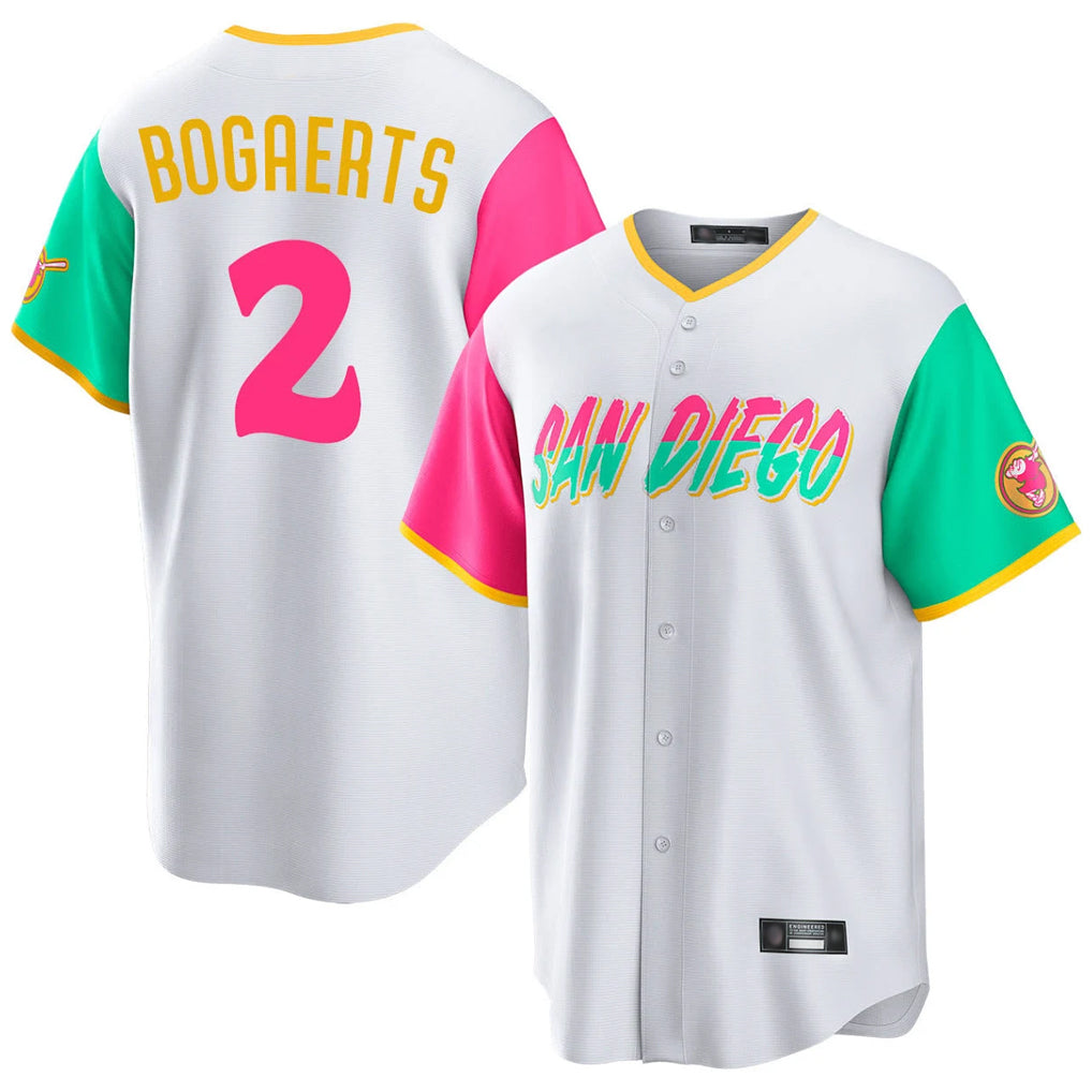 S.Diego Padres #2 Xander Bogaerts Player White City Connect Home Game Qdoa Stitched Jerseys