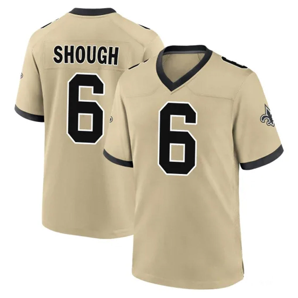 NO.Saints #6 Tyler Shough Player Gold Home Game Qdoa Stitched Jerseys