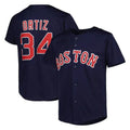 B.Red Sox #34 David Ortiz Player Navy Mitchell & Ness Cooperstown Collection Mesh Home Qdoa Stitched Jerseys