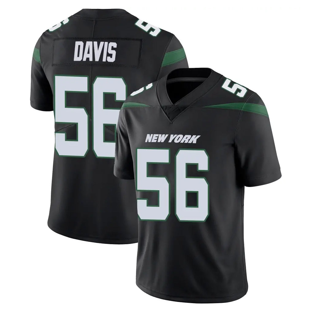 NY.Jets #56 Demario Davis Player Stealth Black Limited Vapor Home Game Qdoa Stitched Jerseys
