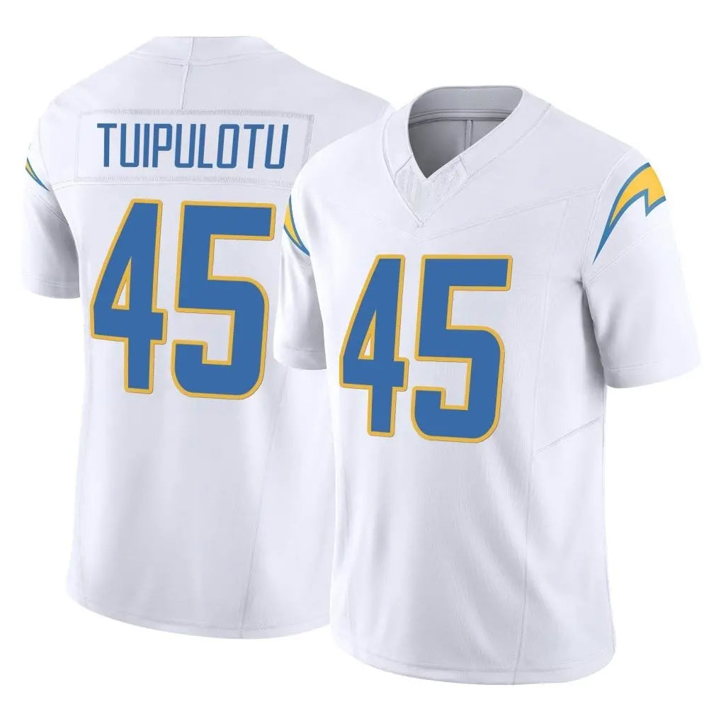 LA.Chargers #45 Tuli Tuipulotu Player White Limited Vapor F.U.S.E. Home Game Qdoa Stitched Jerseys