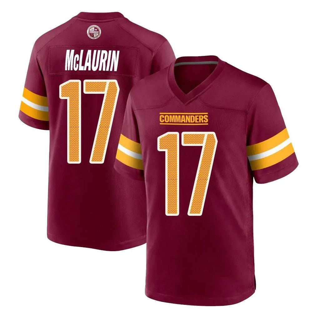 W.Commanders #17 Terry Mclaurin Player Burgundy Home Game Qdoa Stitched Jerseys