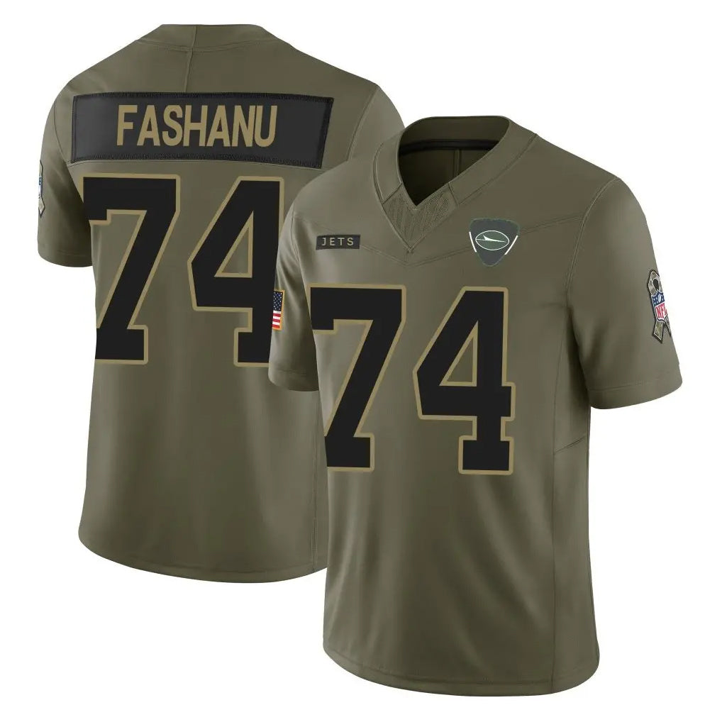NY.Jets #74 Olu Fashanu Player Olive 2025 Salute To Service Limited Qdoa Stitched Jerseys