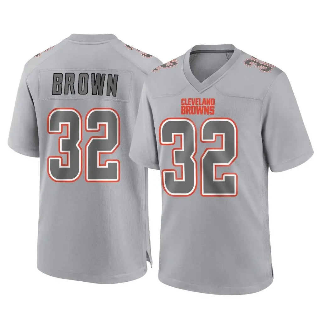 C.Browns #32 Jim Brown Player Gray Atmosphere Fashion Game Qdoa Stitched Jerseys