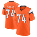 D.Broncos #74 Ben Powers Player Orange Home Game Qdoa Stitched Jerseys