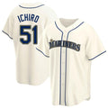 S.Mariners #51 Ichiro Suzuki Player Cream Home Game Qdoa Stitched Jerseys