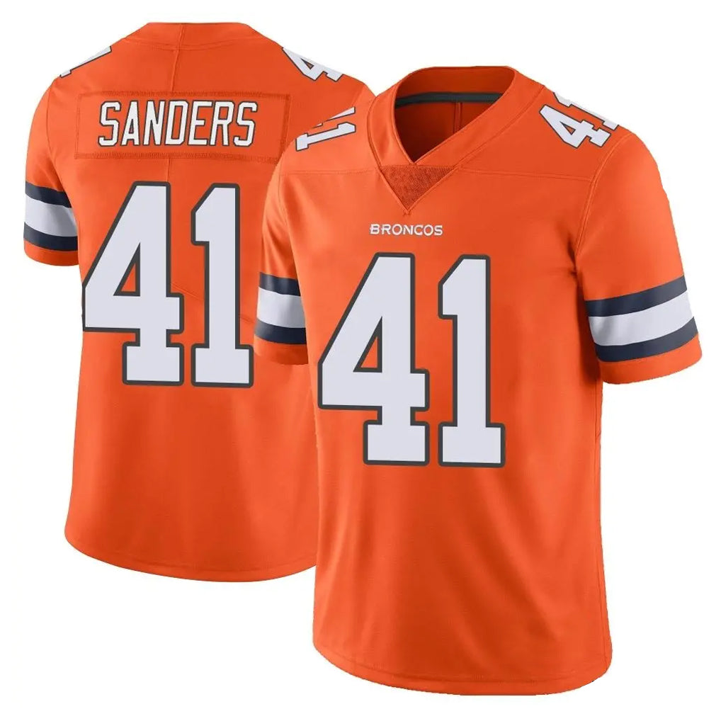 D.Broncos #41 Drew Sanders Player Orange Vapor Untouchable Limited Home Game Qdoa Stitched Jerseys