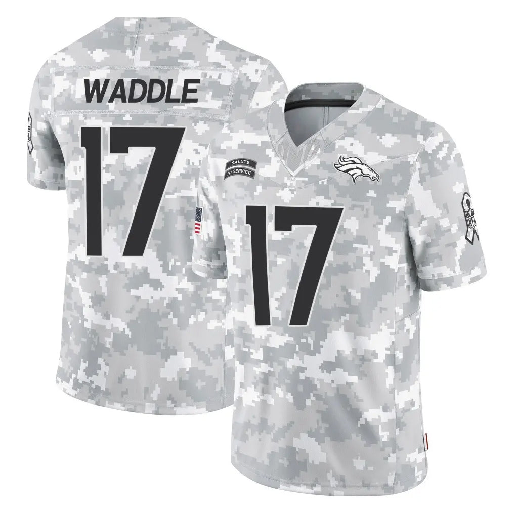 D.Broncos #17 Jaylen Waddle Player Arctic Camo Salute To Service Limited Qdoa Stitched Jerseys