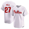 P.Phillies #27 Aaron Nola Player White Home Limited Qdoa Stitched Jerseys