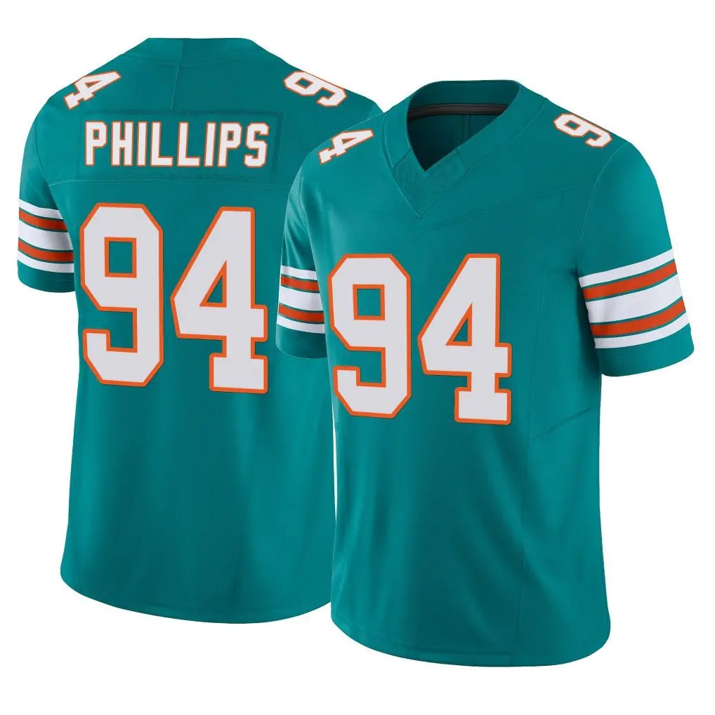 M.Dolphins #94 Jordan Phillips Player Aqua Limited Alternate Vapor F.U.S.E. Home Game Qdoa Stitched Jerseys