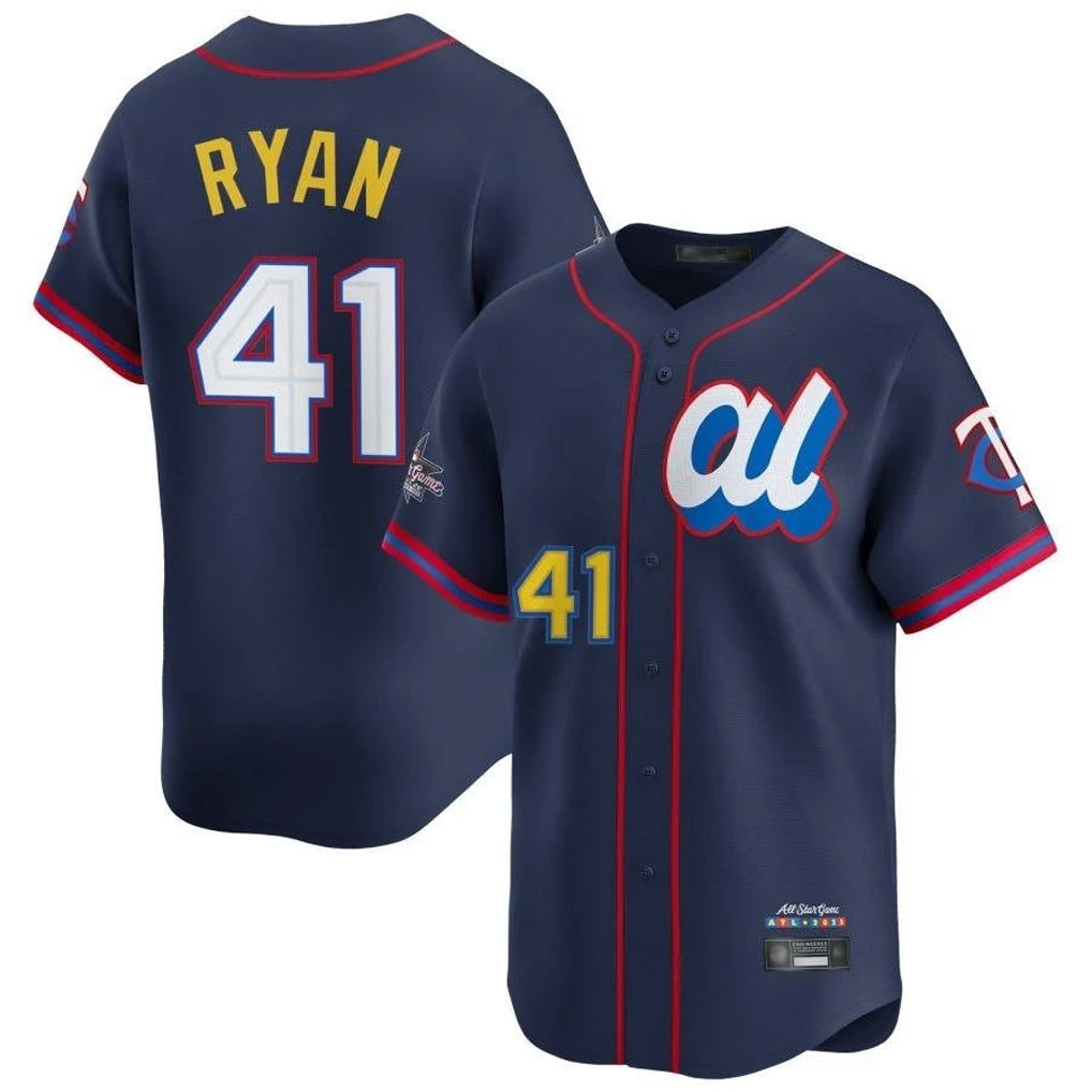 M.Twins #41 Joe Ryan Player Navy All-star Game Limited Home Qdoa Stitched Jerseys