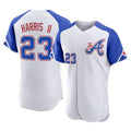A.Braves #23 Michael Harris II Player White City Connect Limited Elite Home Game Qdoa Stitched Jerseys
