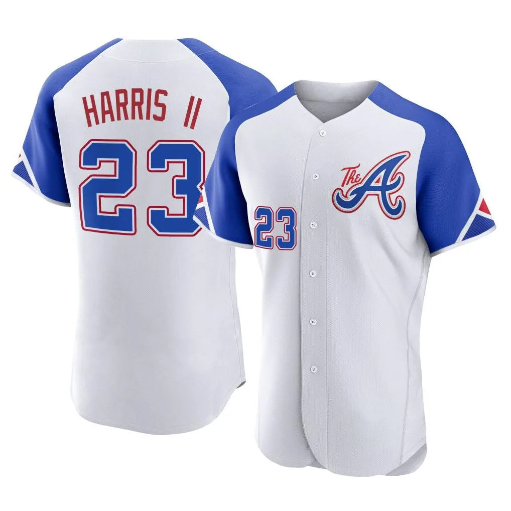 A.Braves #23 Michael Harris II Player White City Connect Limited Elite Home Game Qdoa Stitched Jerseys