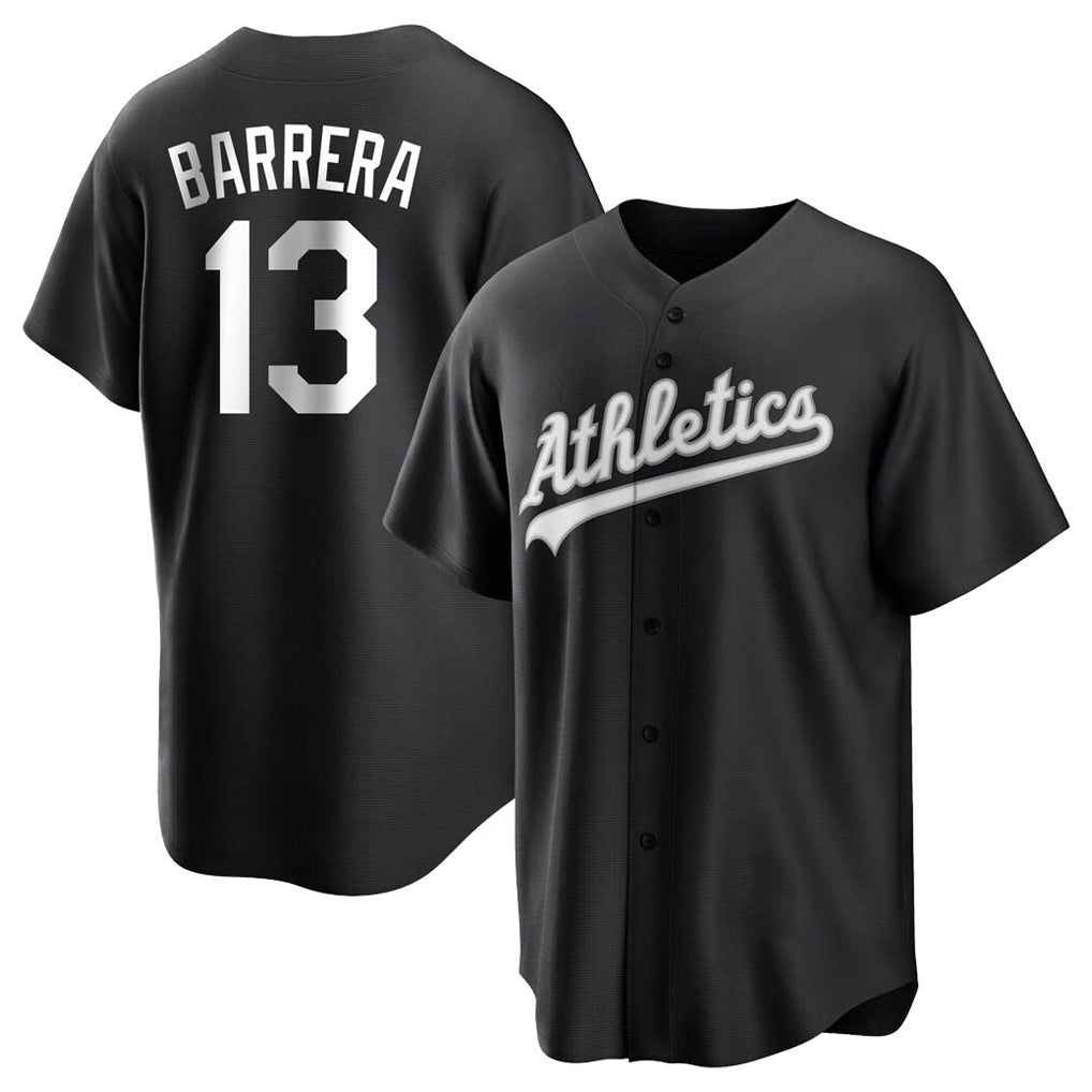 Athletics #13 Luis Barrera Player Black Fashion Home Game Qdoa Stitched Jerseys
