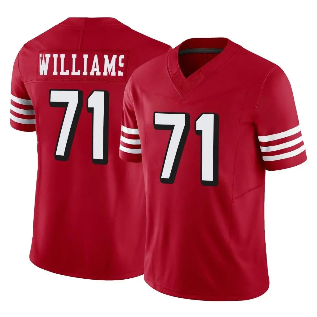 SF.49ers #71 Trent Williams Player Red Limited Alternate Vapor F.U.S.E. Home Game Qdoa Stitched Jerseys