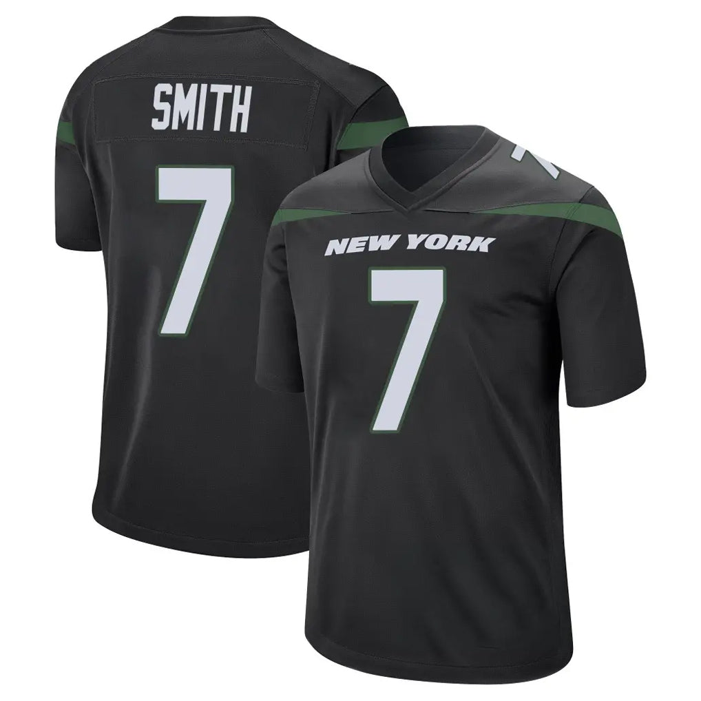 NY.Jets #7 Geno Smith Player Stealth Black Home Game Qdoa Stitched Jerseys