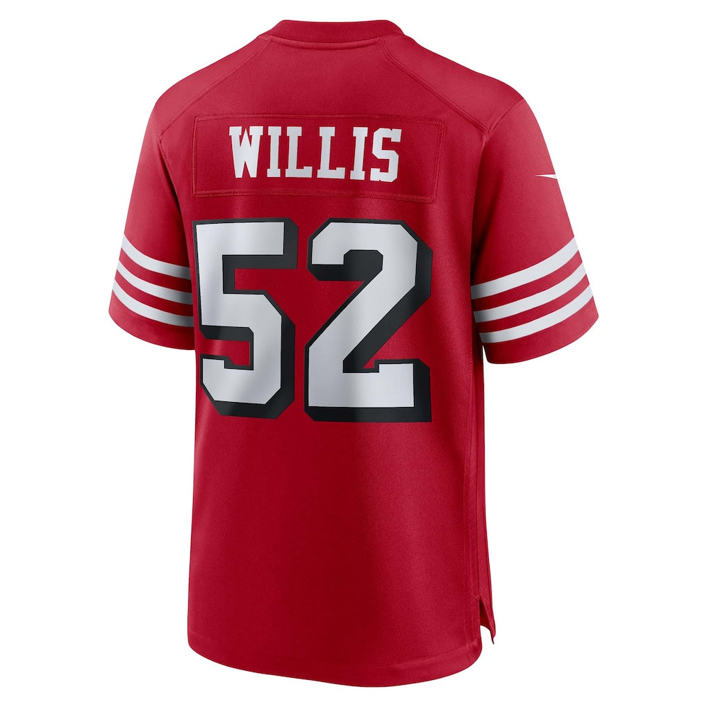 Qdoa SF.49ers #52 Patrick Willis Scarlet Retired Player Alternate Game Jersey