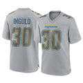 LA.Chargers #30 Alec Ingold Player Gray Atmosphere Fashion Home Game Qdoa Stitched Jerseys