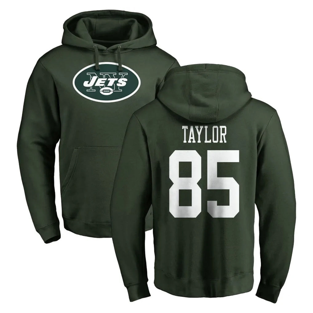 NY.Jets #85 Mason Taylor Player Green LOGO Pullover Hoodies Limited Game Qdoa Stitched Jerseys