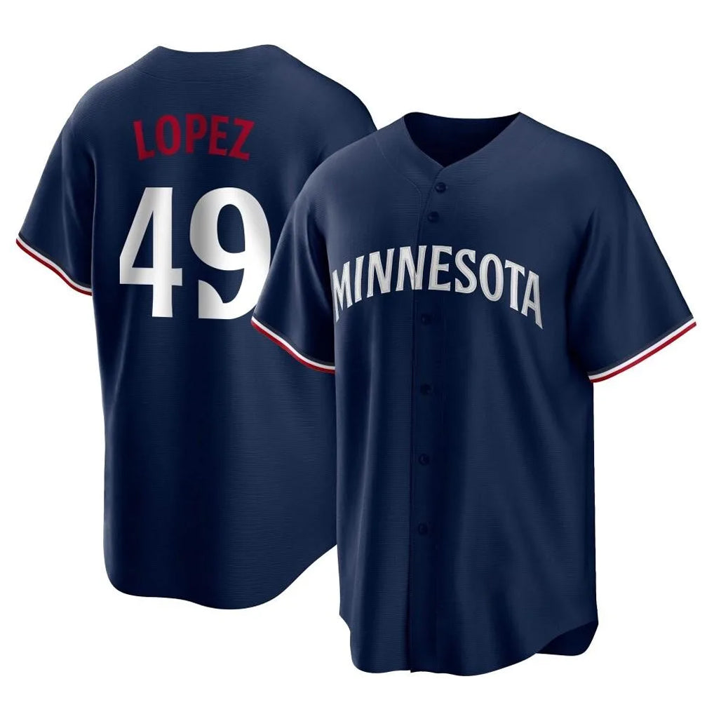 M.Twins #49 Pablo Lopez Player Navy Replica Alternate Home Qdoa Stitched Jerseys