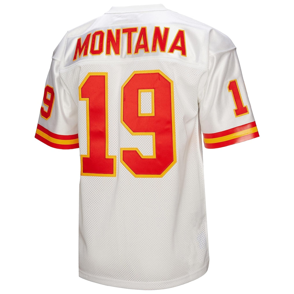 Qdoa KC.Chiefs #19 Joe Montana 1994 Mitchell & Ness White Authentic Throwback Retired Player Jersey